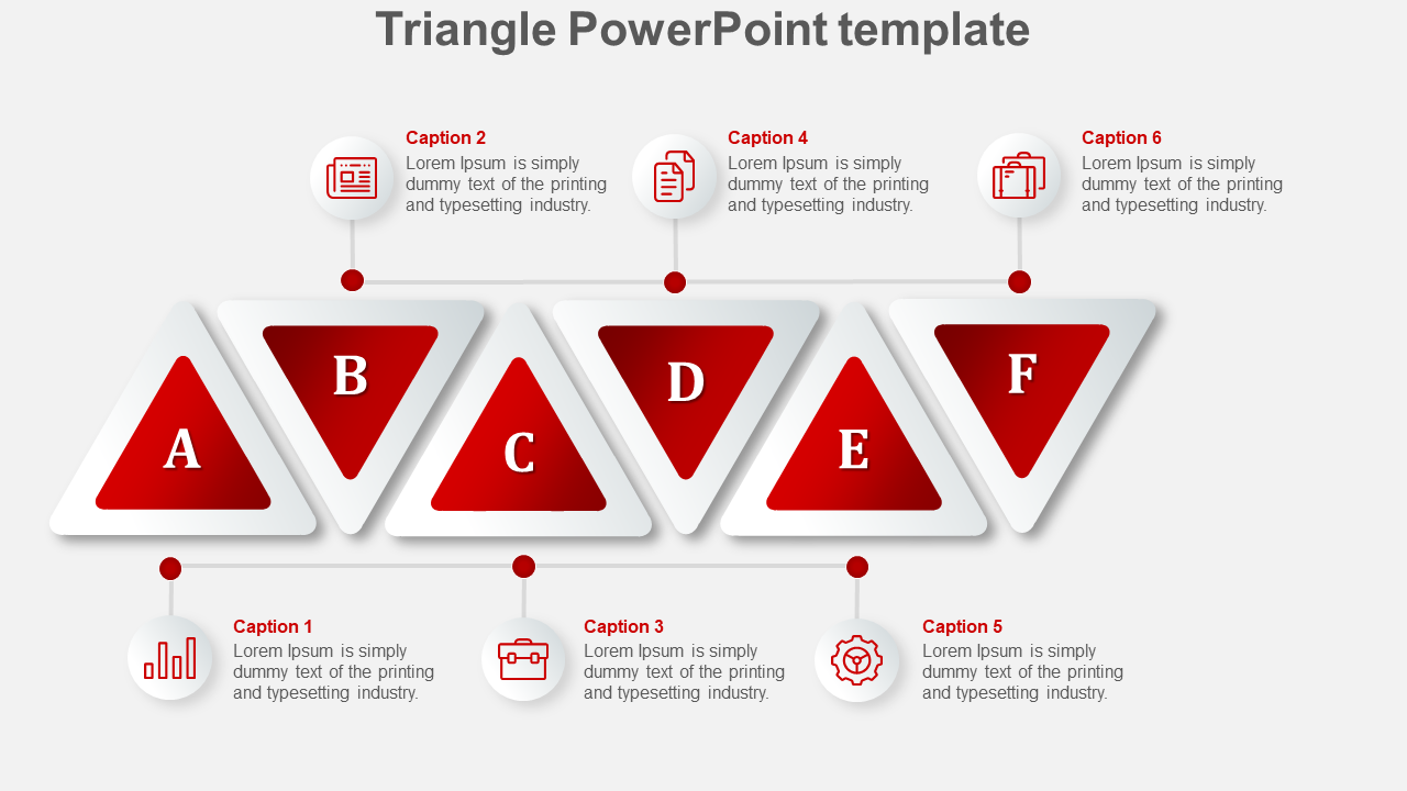 Free - Amazing Triangle PowerPoint Template In Red Color Slide